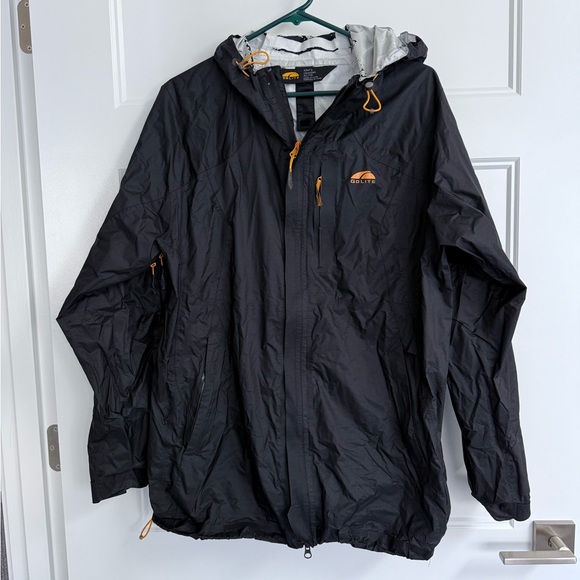 Men’s GoLite Black Windbreaker with Hood and Water-Resistant Fabric, XL - Picture 1 of 10